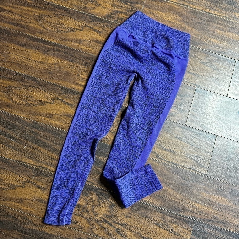 NUX Active Purple Heathered Seamless Leggings Size XL